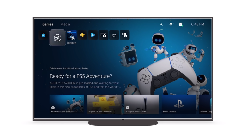 PlayStation 5 Home Screen